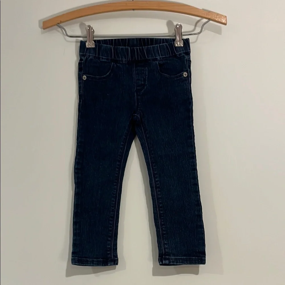 GYMBOREE Toddler 2T Skinny Slim Fit Jeans Pull On Dark Wash Pockets Unisex